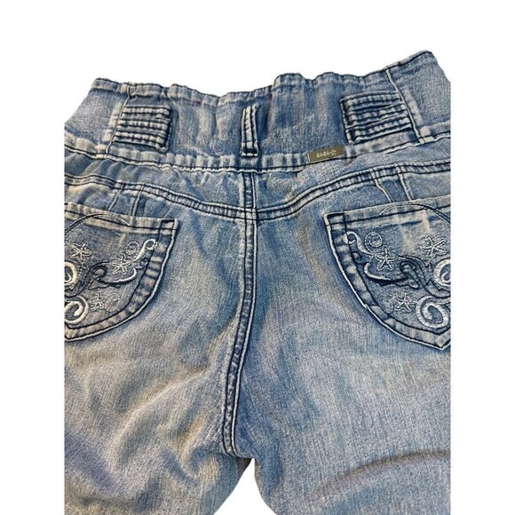 GOGO Star Girls Junior Distressed Crop Short Pants Blue Size 9 Sku 2531 - Picture 10 of 12